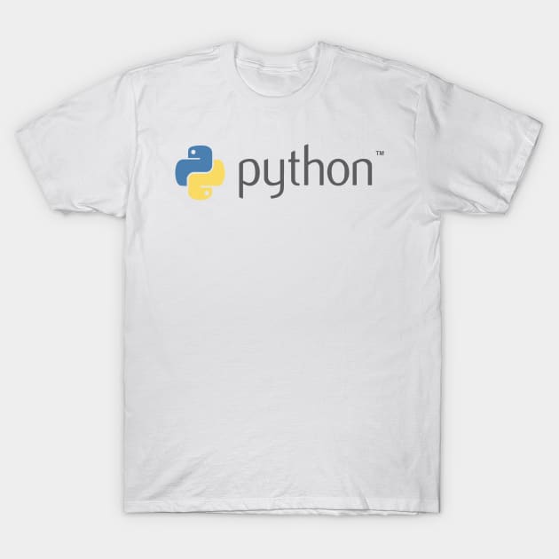 python official logo of python programming language computer geek T-Shirt by erbedingsanchez